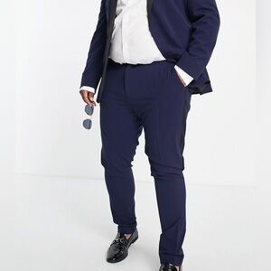 Asos Design Pants Mens 36x36 Navy Skinny Tuxedo Suits Pants NWT